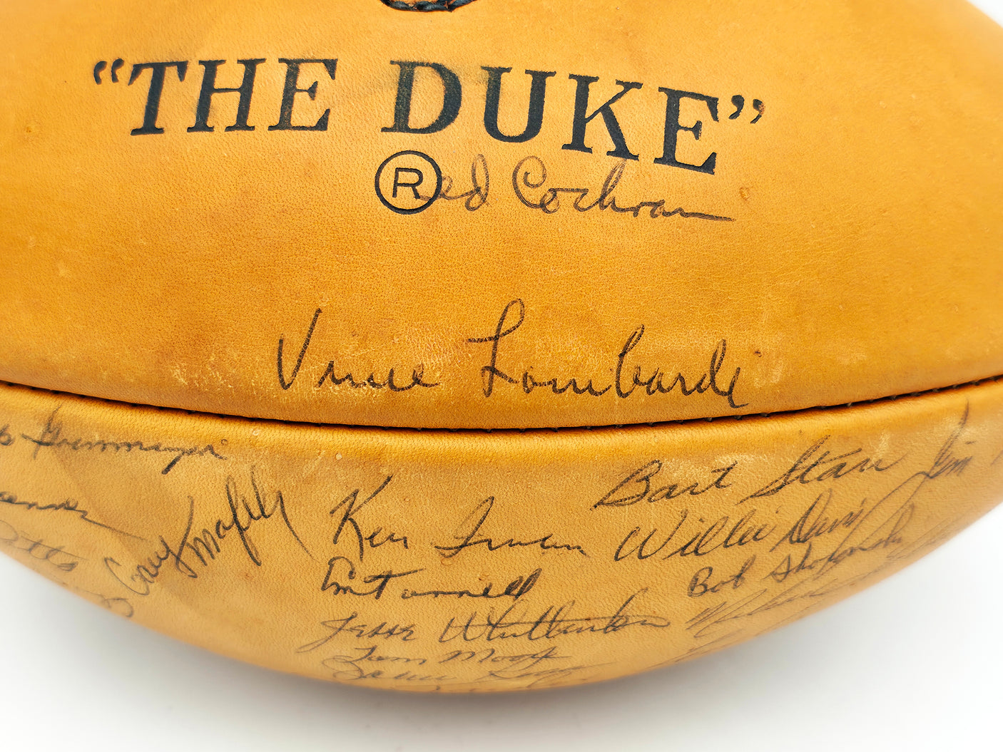 1961 Green Bay Packers NFL Champions Team Signed Autographed Official NFL Wilson "The Duke" Leather Football With 39 Signatures Including Vince Lombardi & Bart Starr Beckett BAS #AE20801