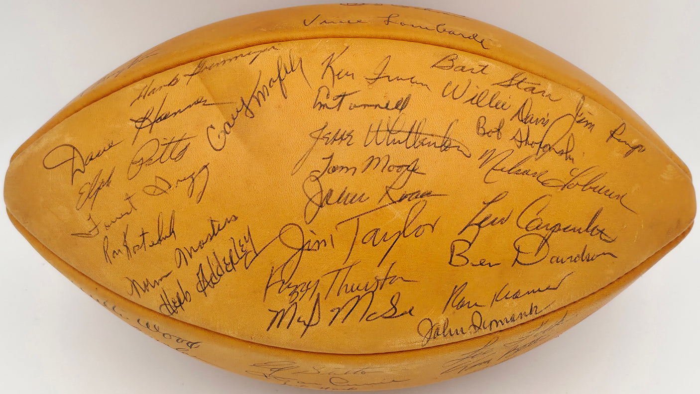 1961 Green Bay Packers NFL Champions Team Signed Autographed Official NFL Wilson "The Duke" Leather Football With 39 Signatures Including Vince Lombardi & Bart Starr Beckett BAS #AE20801