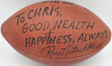 Ray Nitschke Autographed Official NFL Wilson Leather Game Football Green Bay Packers "To Chris" Beckett BAS QR #BR88762