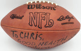 Ray Nitschke Autographed Official NFL Wilson Leather Game Football Green Bay Packers "To Chris" Beckett BAS QR #BR88762