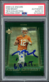 Tom Brady Autographed 2000 Upper Deck UD Encore Rookie Card #254 New England Patriots Auto Grade Gem Mint 10 "GOAT" TB12 Collection PSA/DNA #97124431