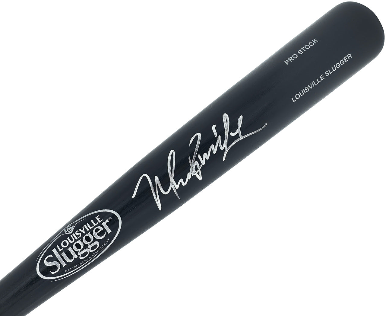 Manny Ramirez Autographed Black Louisville Slugger Pro Stock Baseball Bat Boston Red Sox Beckett BAS Witness Stock #241441