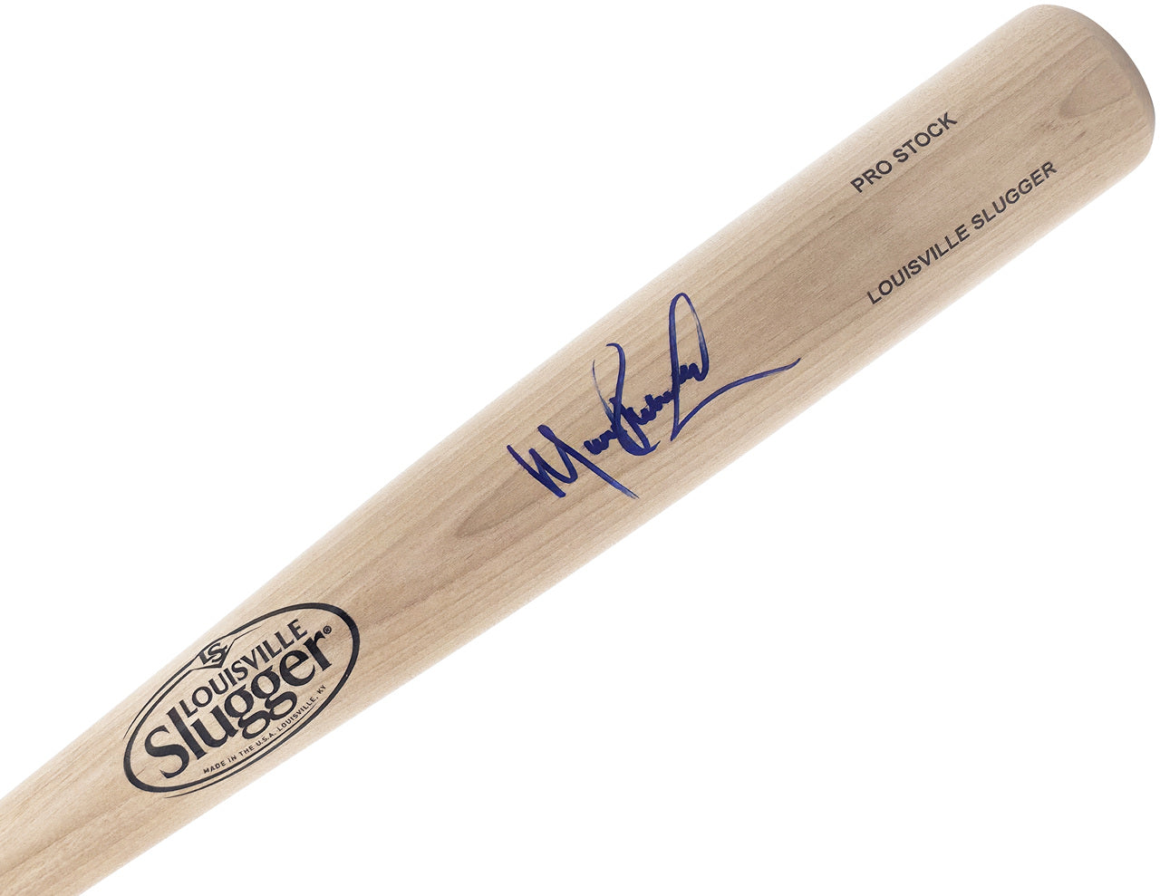 Manny Ramirez Autographed Blonde Louisville Slugger Pro Stock Baseball Bat Boston Red Sox Beckett BAS Witness Stock #241442
