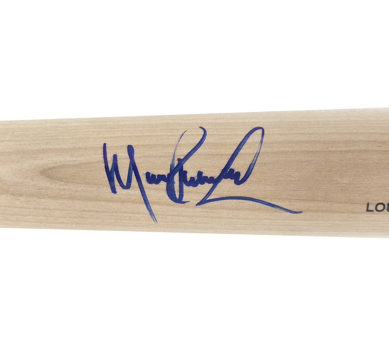 Manny Ramirez Autographed Blonde Louisville Slugger Pro Stock Baseball Bat Boston Red Sox Beckett BAS Witness Stock #241442