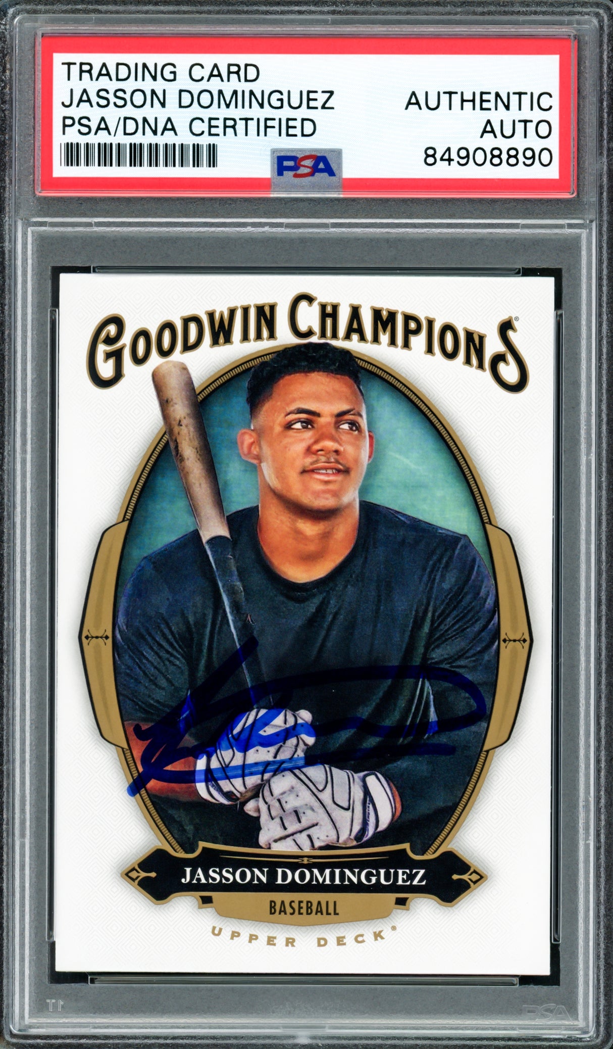 Jasson Dominguez Autographed 2020 Upper Deck Goodwin Champions Rookie Card #45 New York Yankees PSA/DNA #84908890