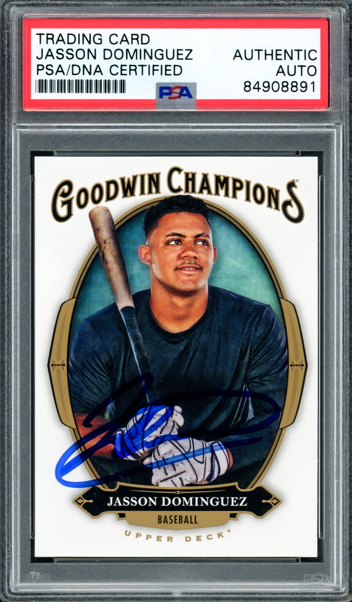 Jasson Dominguez Autographed 2020 Upper Deck Goodwin Champions Rookie Card #45 New York Yankees PSA/DNA #84908891