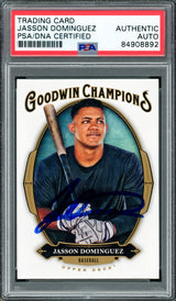 Jasson Dominguez Autographed 2020 Upper Deck Goodwin Champions Rookie Card #45 New York Yankees PSA/DNA #84908892