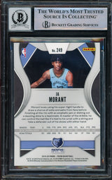 Ja Morant Autographed 2019-20 Panini Prizm Rookie Card #249 Memphis Grizzlies Auto Grade Gem Mint 10 Beckett BAS #15093767