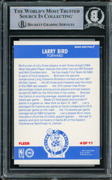 Larry Bird Autographed 1987-88 Fleer Stickers Card #4 Boston Celtics Beckett BAS #14612417