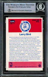 Larry Bird Autographed 1986-87 Fleer Stickers Card #2 Boston Celtics Beckett BAS #14612402