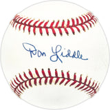Don Liddle Autographed Official NL Baseball Brooklyn Dodgers Beckett BAS QR #BM25854