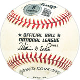 Jake Daniel Autographed Official NL Baseball Brooklyn Dodgers Beckett BAS QR #BM25861