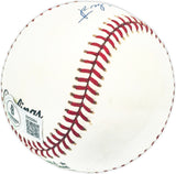 Harry Gumbert Autographed Official NL Baseball NY San Francisco Giants, Pittsburgh Pirates Beckett BAS QR #BM25864