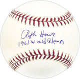 Ralph Houk Autographed Official MLB Baseball New York Yankees "1961 World Champs" Beckett BAS QR #BM25868