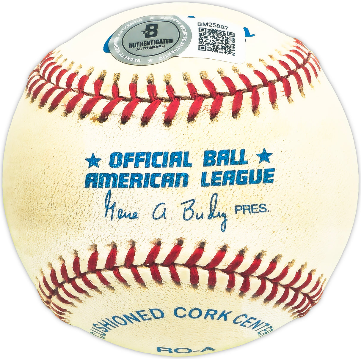 George Zeber Autographed Official AL Baseball New York Yankees Beckett BAS QR #BM25887