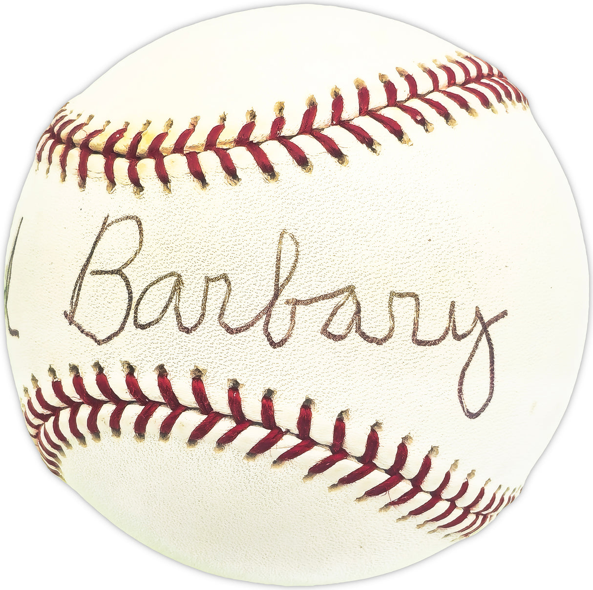Red Barbary Autographed Official MLB Baseball Washington Senators Beckett BAS QR #BM25891