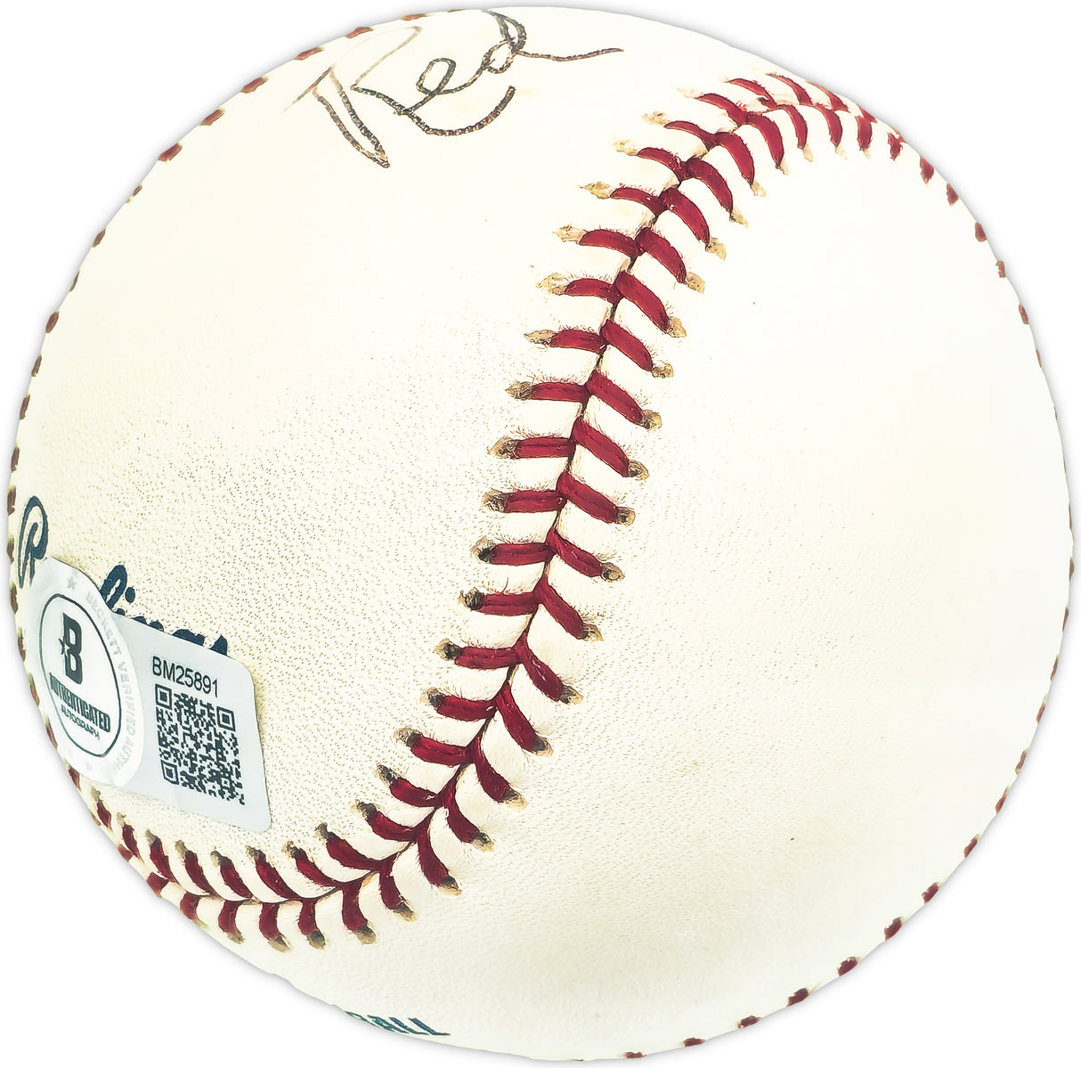Red Barbary Autographed Official MLB Baseball Washington Senators Beckett BAS QR #BM25891