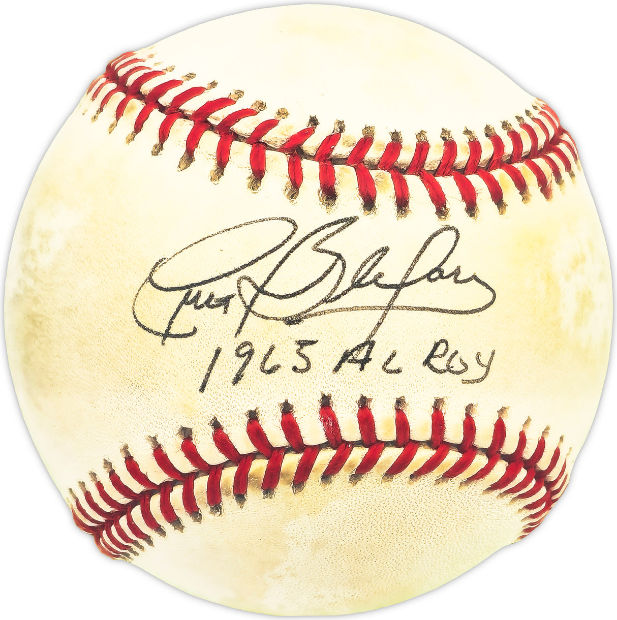 Curt Blefary Autographed Official AL Baseball Baltimore Orioles "1965 AL ROY" Beckett BAS QR #BM25892