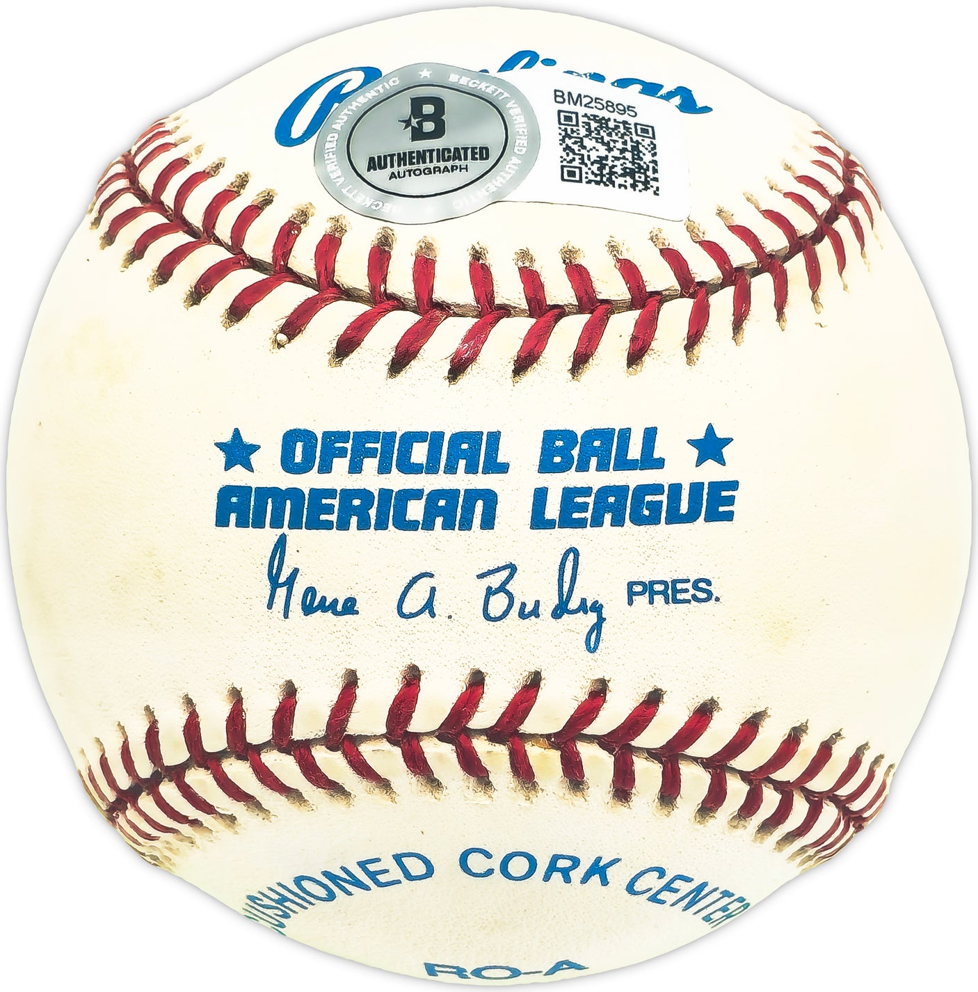 Charlie Kress Autographed Official AL Baseball Brooklyn Dodgers Beckett BAS QR #BM25895