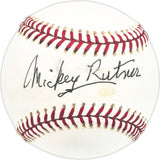Mickey Rutner Autographed Official AL Baseball Philadelphia A's Beckett BAS QR #BM25899