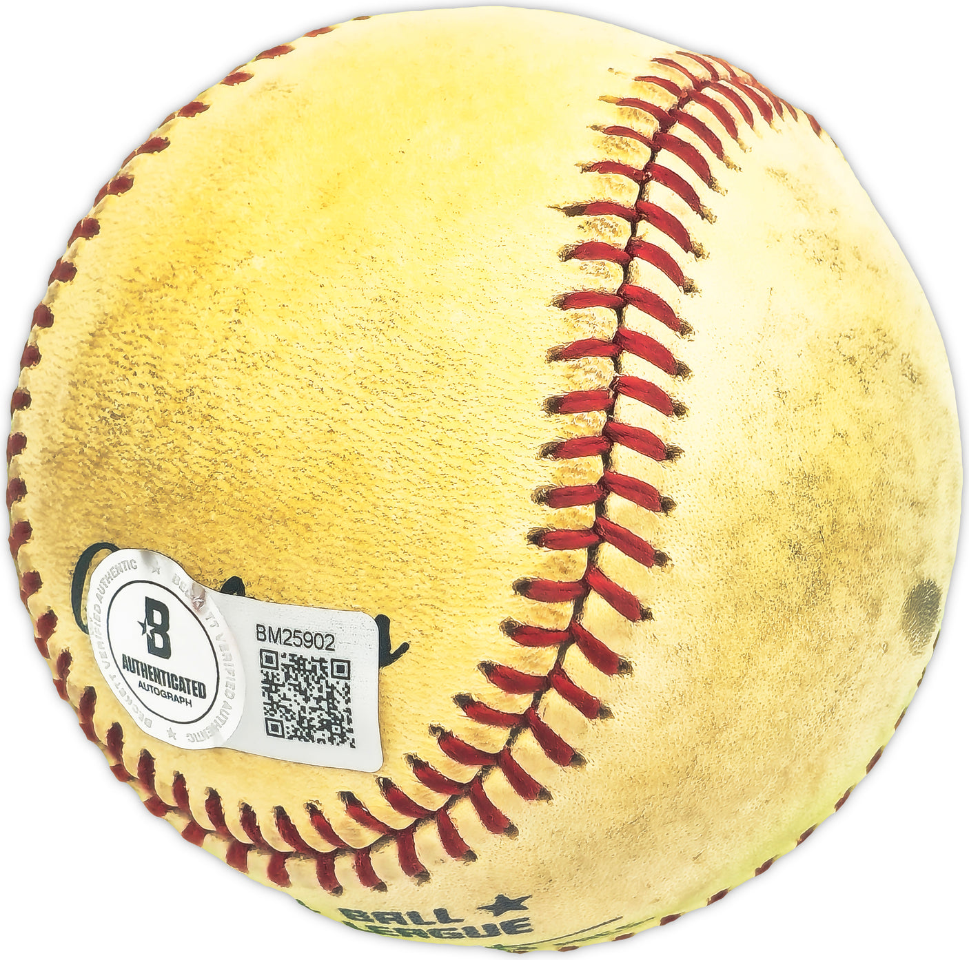 Charley Rabe Autographed Official NL Baseball Cincinnati Reds Beckett BAS QR #BM25902