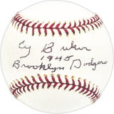 Cy Buker Autographed Official MLB Baseball Brooklyn Dodgers "1945 Brooklyn Dodgers" Beckett BAS QR #BM25903