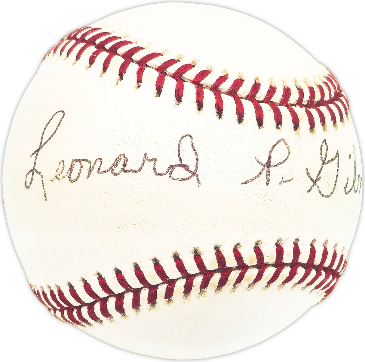 Leonard Len Gilmore Autographed Official MLB Baseball Pittsburgh Pirates Beckett BAS QR #BM25905