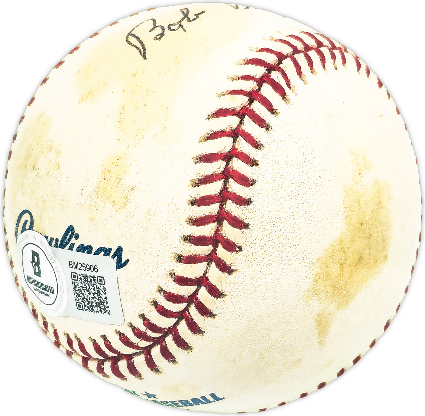 Bob Repass Autographed Official MLB Baseball St. Louis Cardinals Beckett BAS QR #BM25906