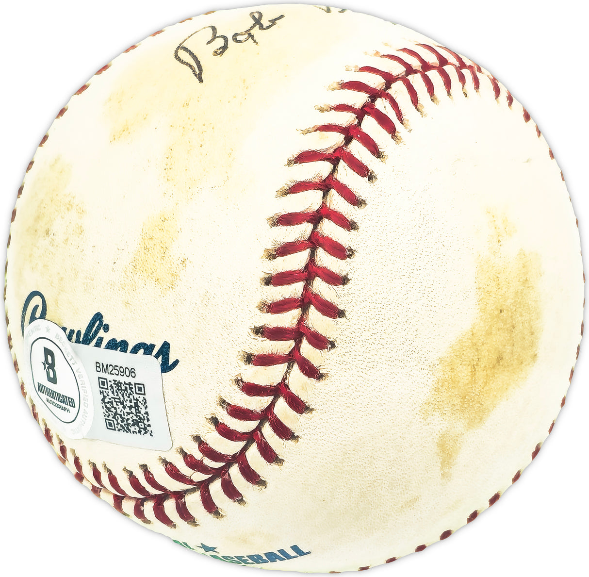 Bob Repass Autographed Official MLB Baseball St. Louis Cardinals Beckett BAS QR #BM25906