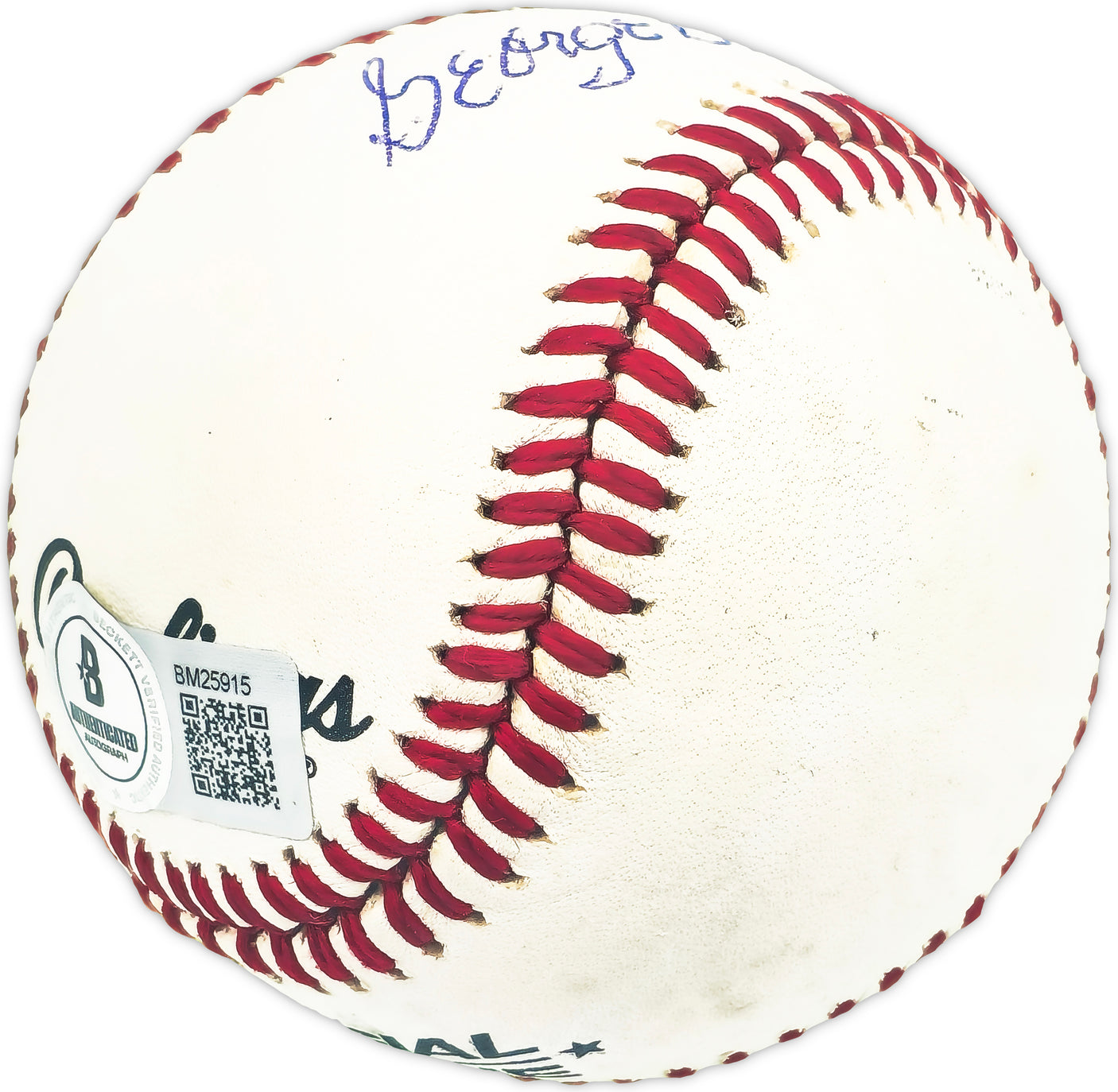 George Bingo Binks Autographed Official League Baseball Washington Senators Beckett BAS QR #BM25915