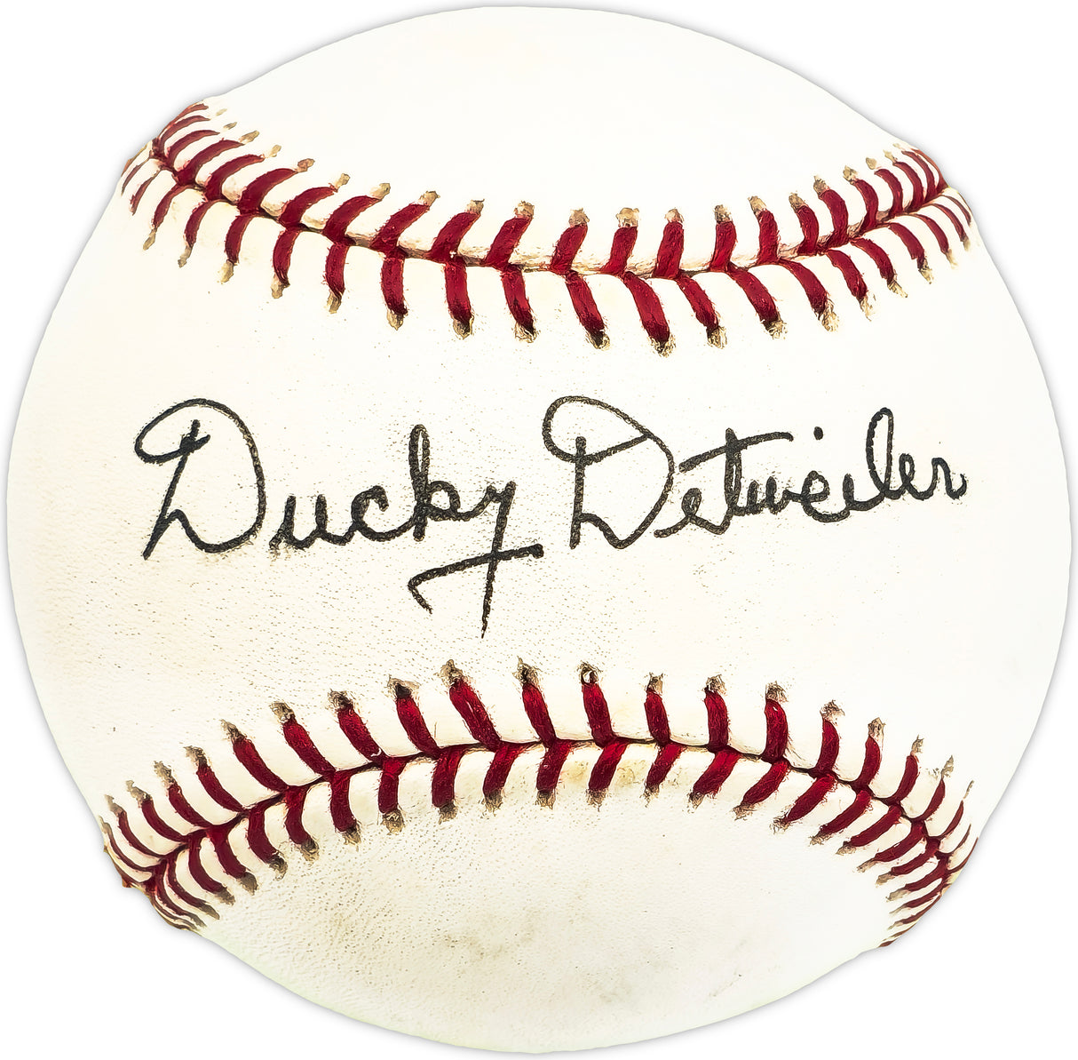 Ducky Detweiler Autographed Official NL Baseball Boston Braves Beckett BAS QR #BM25955