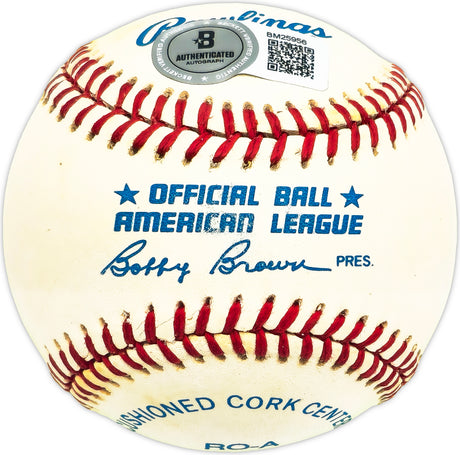 Lou Burdette Autographed Official AL Baseball New York Yankees "1950 Yankees" Beckett BAS QR #BM25956