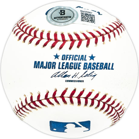 Tom Metcalf Autographed Official MLB Baseball New York Yankees Beckett BAS QR #BM25967