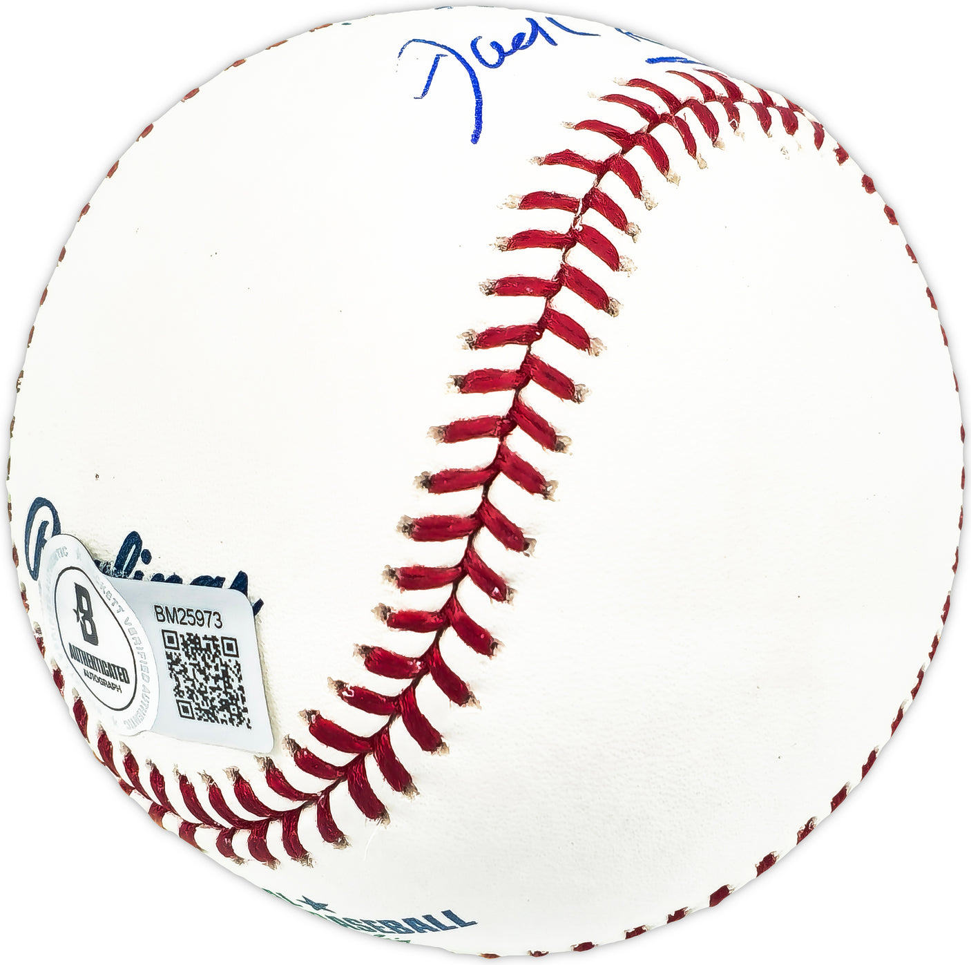 Jack Kubiszyn Autographed Official MLB Baseball Cleveland Indians "God Bless" Beckett BAS QR #BM25973
