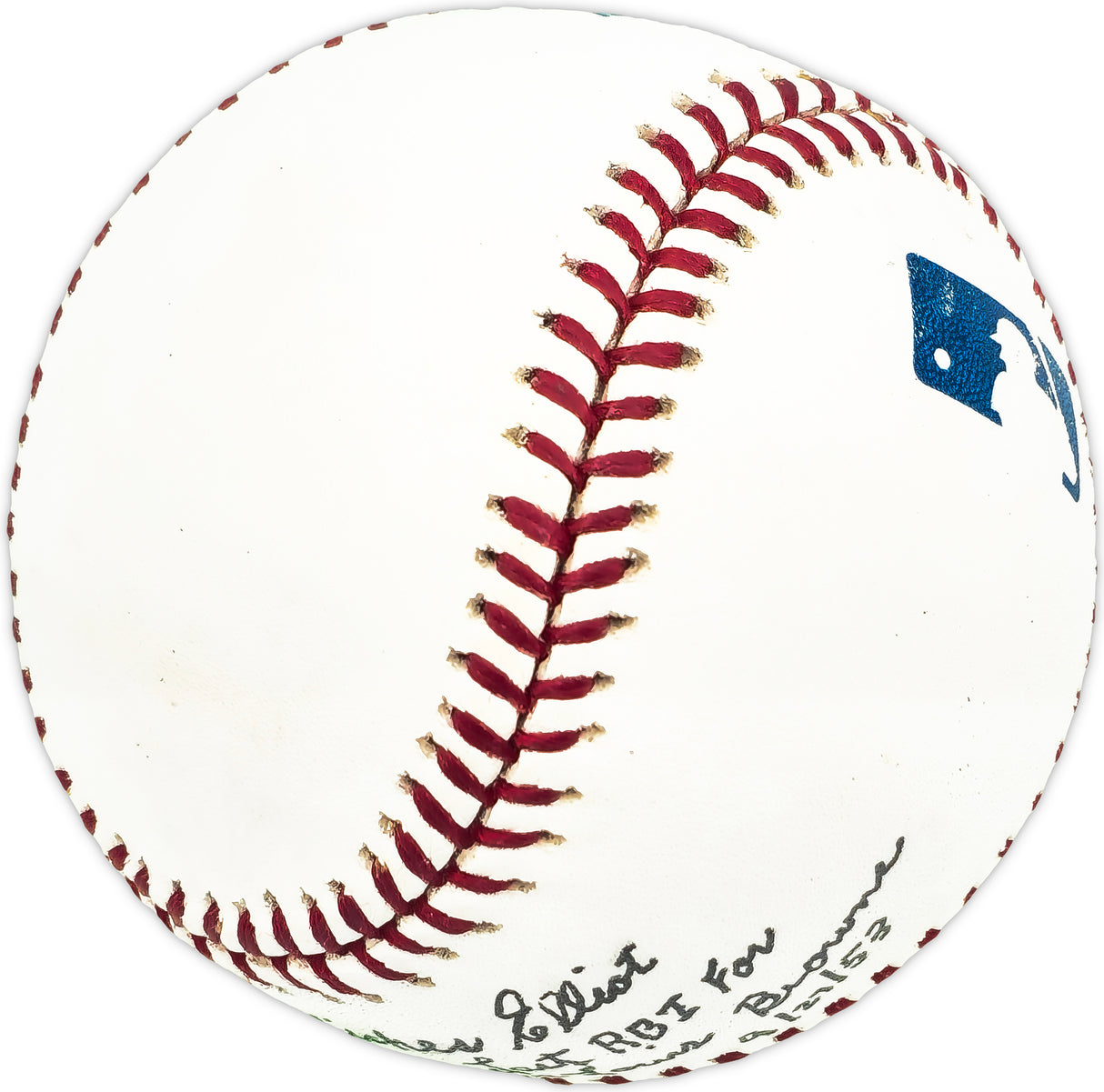Ed Mickelson Autographed Official MLB Baseball St. Louis Browns "Last RBI for Browns 9/27/53 Elliott" Beckett BAS QR #BM25975