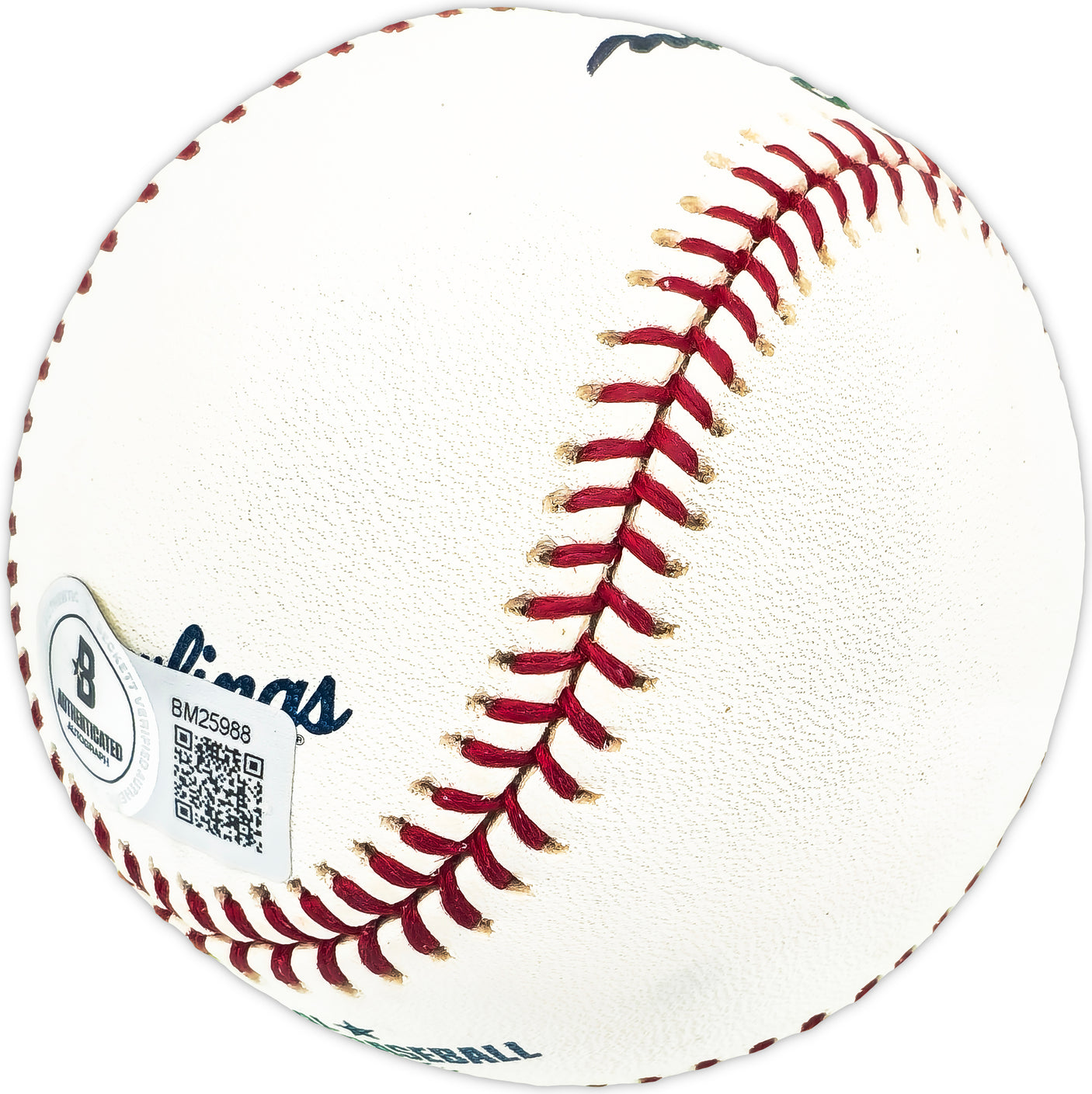 Eddie Lyons Autographed Official MLB Baseball Washington Senators Beckett BAS QR #BM25988