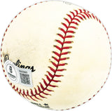 Frank Baumholtz Autographed Official NL Baseball Philadelphia Phillies, Cincinnati Reds Beckett BAS QR #BM25993