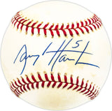 Darryl Hamilton Autographed Official NL Baseball San Francisco Giants, Milwaukee Brewers Beckett BAS QR #BM26009