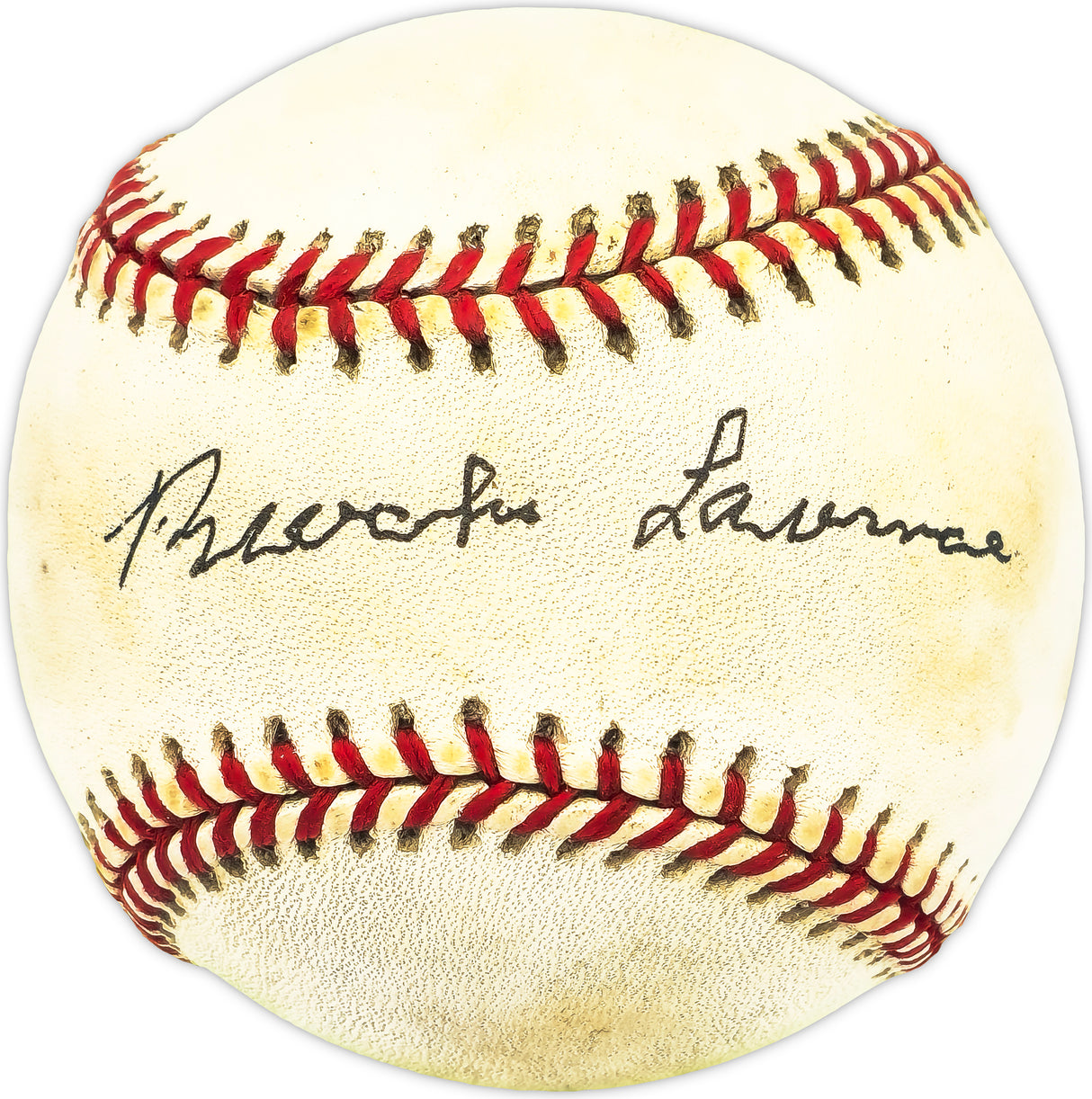 Brooks Lawrence Autographed Official NL Baseball St. Louis Cardinals, Cincinnati Reds Beckett BAS QR #BM26011