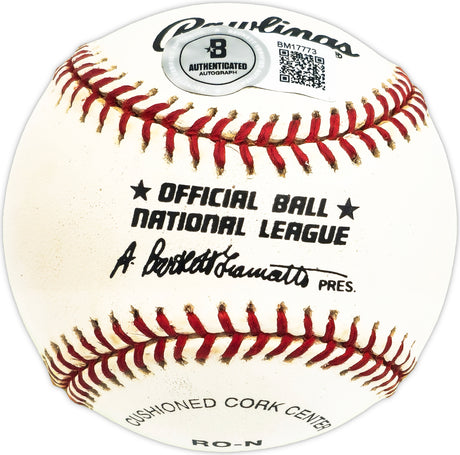 Dave Ricketts Autographed Official NL Baseball St. Louis Cardinals Beckett BAS QR #BM17773