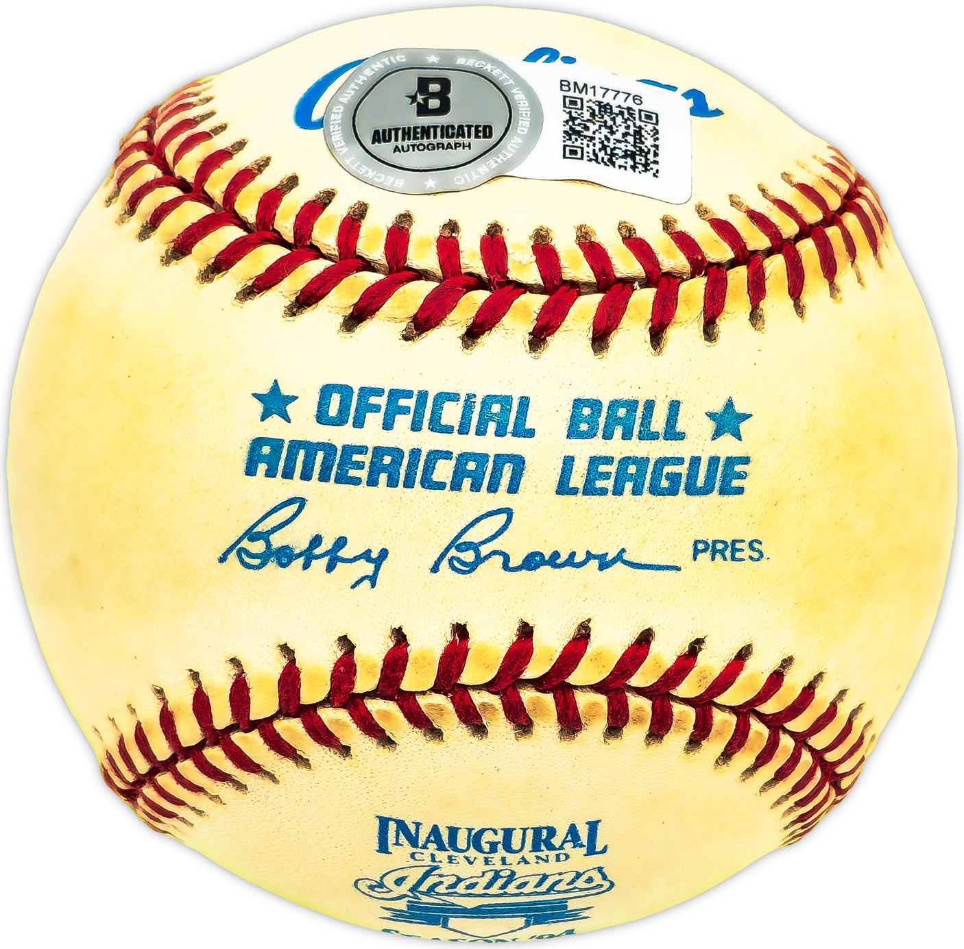 Duane Kuiper Autographed Official 1994 Indians Inaugural Season Logo AL Baseball Cleveland Indians Beckett BAS QR #BM17776