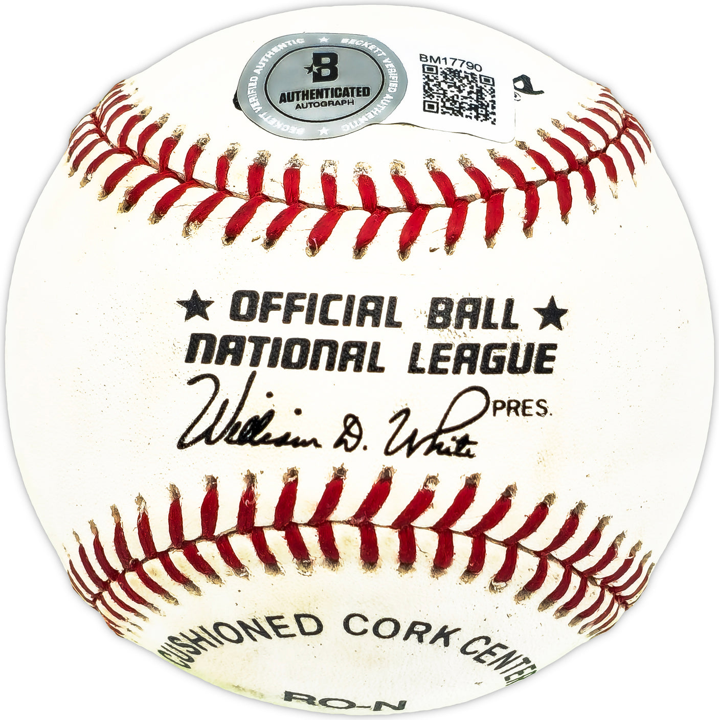 Tom Alston Autographed Official NL Baseball St. Louis Cardinals Beckett BAS QR #BM17790