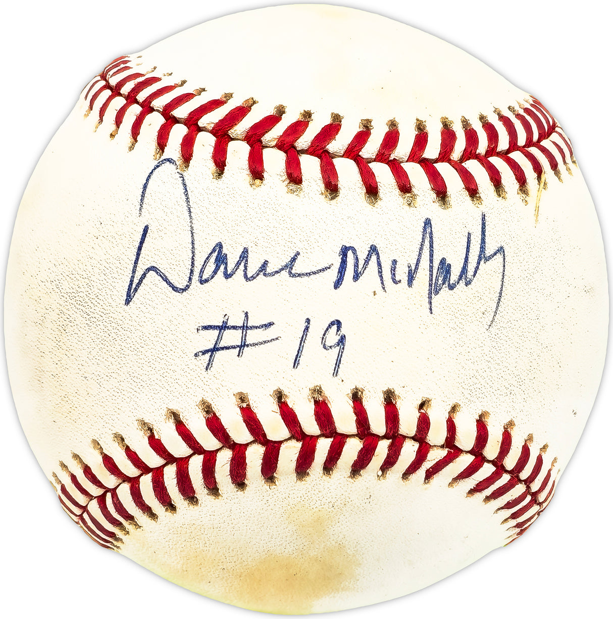 Dave McNally Autographed Official AL Baseball Baltimore Orioles "#19" Beckett BAS QR #BM17798