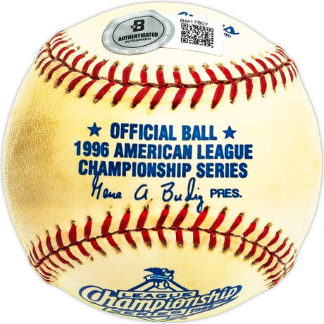 Dave Righetti Autographed Official 1996 ALCS AL Logo Baseball New York Yankees "ROY 81" Beckett BAS QR #BM17807