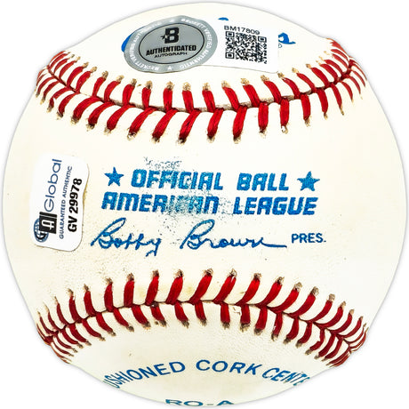 Jim Turner Autographed Official AL Baseball New York Yankees, Cincinnati Reds Beckett BAS QR #BM17809