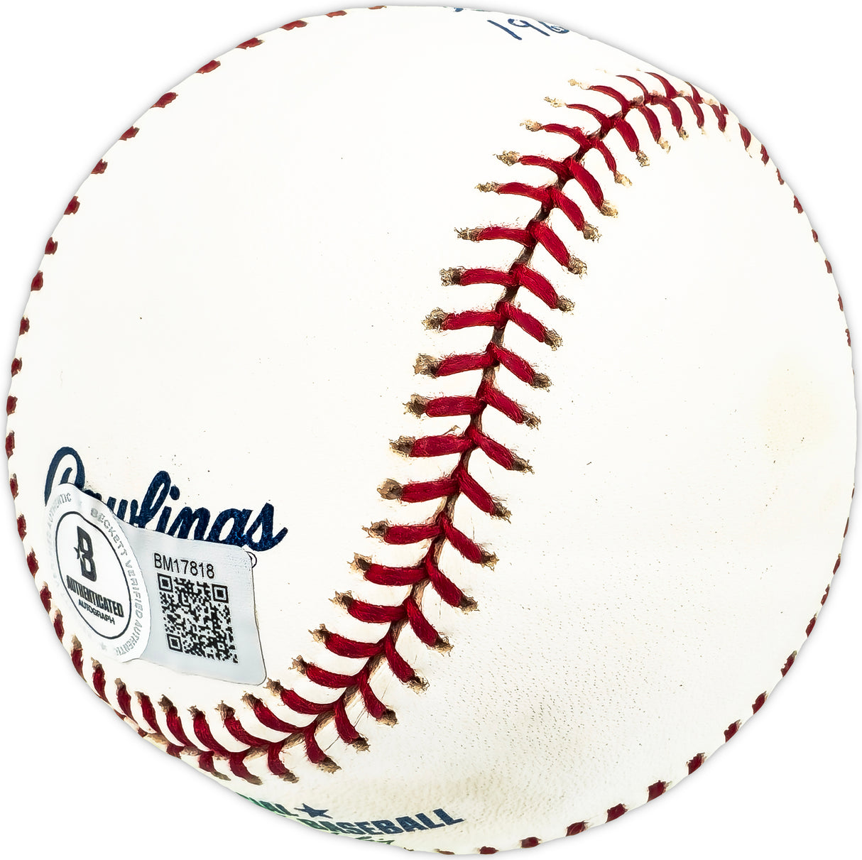 Gil Blanco Autographed Official MLB Baseball New York Yankees "1965 Yankees" Beckett BAS QR #BM17818