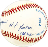Omar Moreno Autographed Official AL Baseball New York Yankees "1983-85" Beckett BAS QR #BM17820