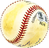 Ray Hathaway Autographed Official NL Baseball Brooklyn Dodgers "1945" Beckett BAS QR #BM17849