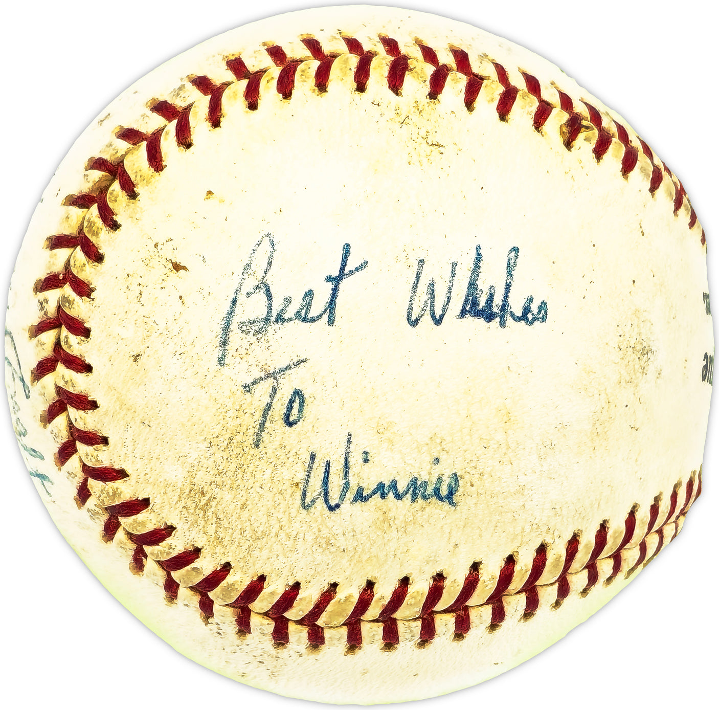 Harry Craft Autographed Official Giles NL Baseball Reds, Colt .45's "Best Wishes To Winnie" Beckett BAS QR #BM17852