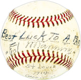 Ernie Ed Manning Autographed Official Giles NL Baseball St. Louis Browns "Best luck to a fan, St. Louis 1914 Browns" Beckett BAS QR #BM17854